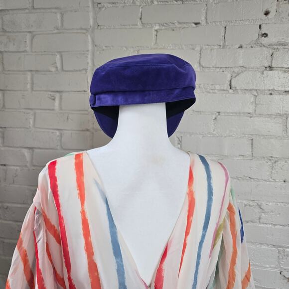 Maison Michel Paris Purple Suede ┃Abby Baker Boy Hat ┃Size S┃ Newsboy Cap Luxury main image 4
